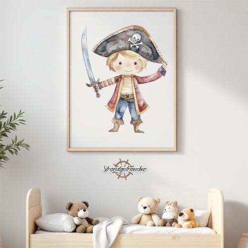 Buegelbild Piratenjunge blonde Haare